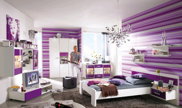 Jugendzimmer weiß lila