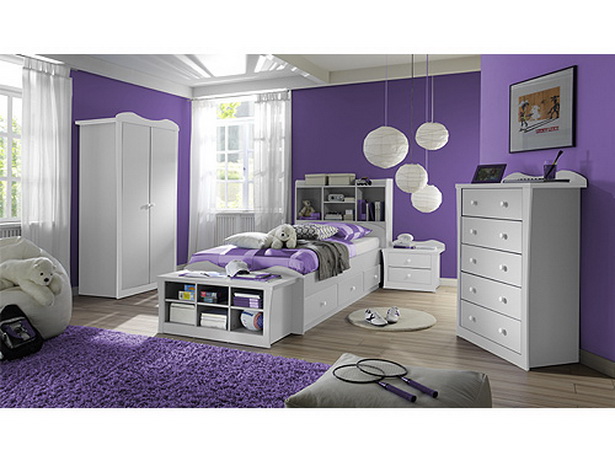 Jugendzimmer weiß lila