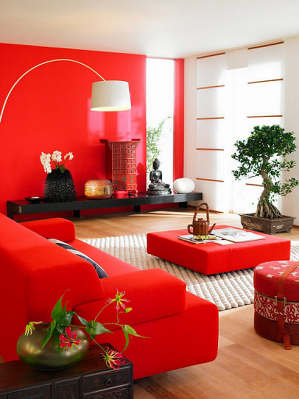 Rotes wohnzimmer