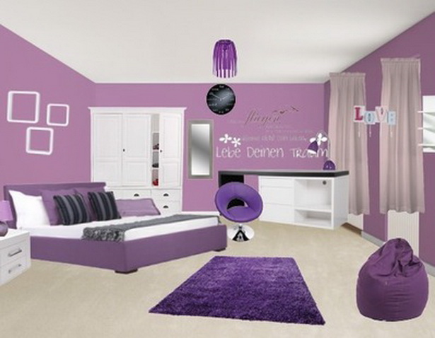 Schlafzimmer weiß lila