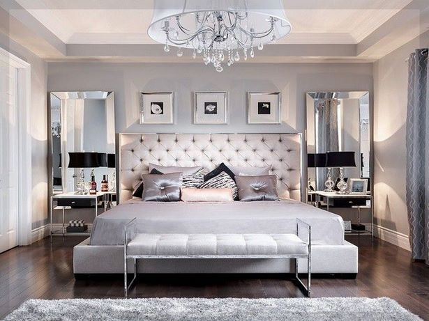 Schlafzimmer in grau weiß