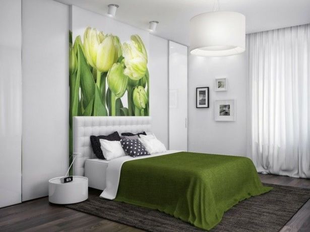 Schlafzimmer weiß grün