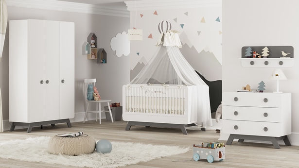 Babyzimmer möbel grau