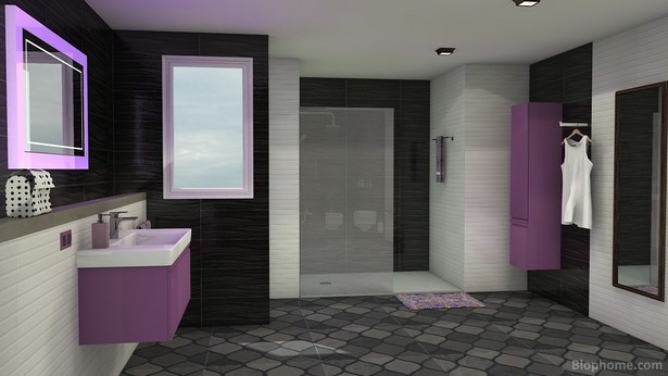 Badezimmer violett