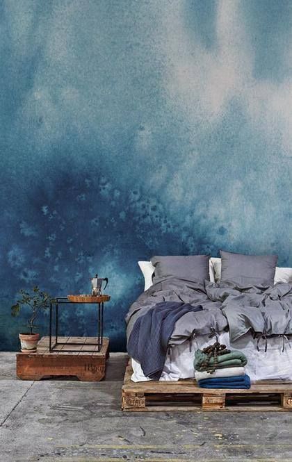 Schlafzimmer tapete blau
