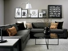 Wohnzimmer schwarzes sofa