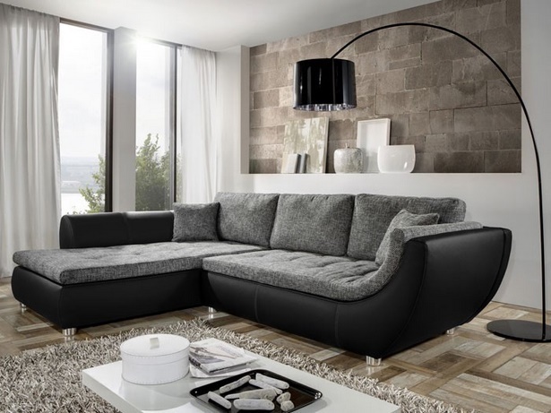 Wohnzimmer schwarzes sofa