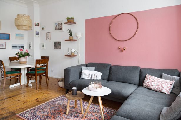 Wohnzimmer rosa braun