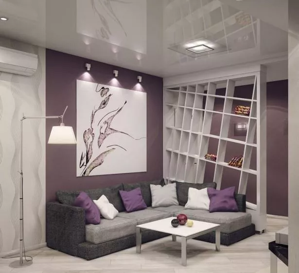 Wohnzimmer ideen grau lila