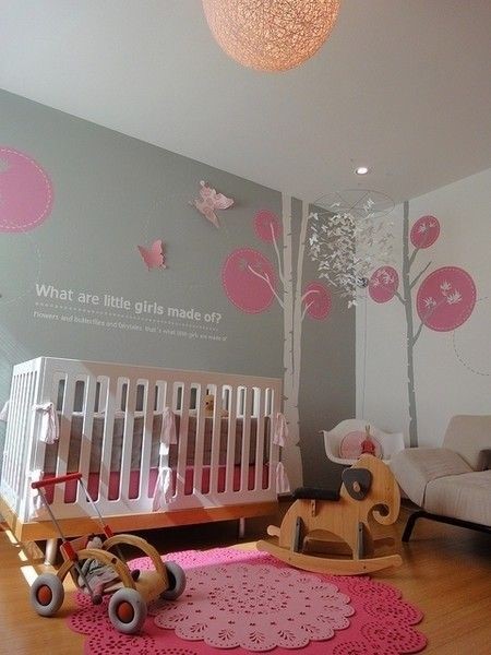 Wandgestaltung babyzimmer mädchen