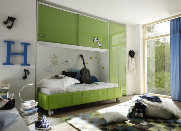 Jugendzimmer weiß grün