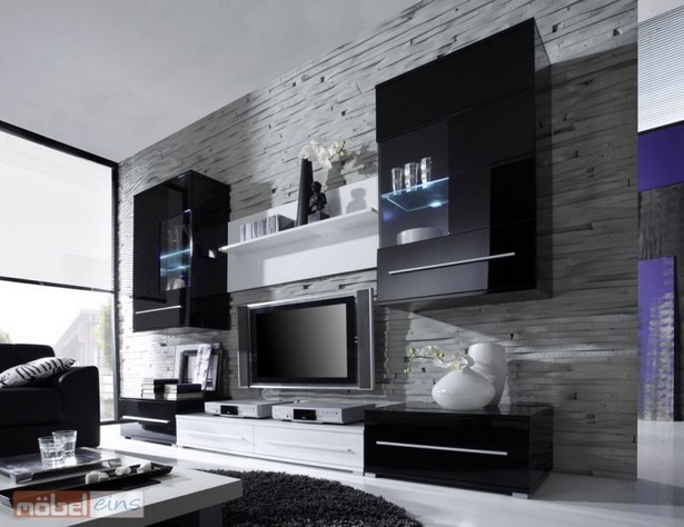 Wohnzimmer modern schwarz weiß