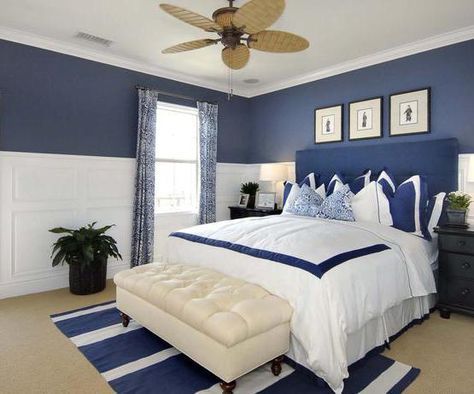 Blau weißes schlafzimmer