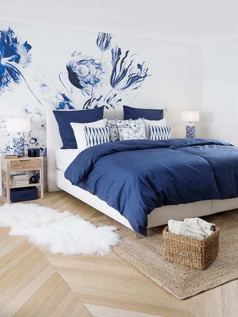Blau weißes schlafzimmer