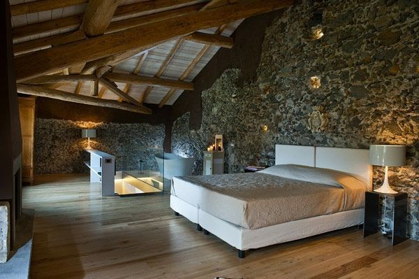 Schlafzimmer steinoptik