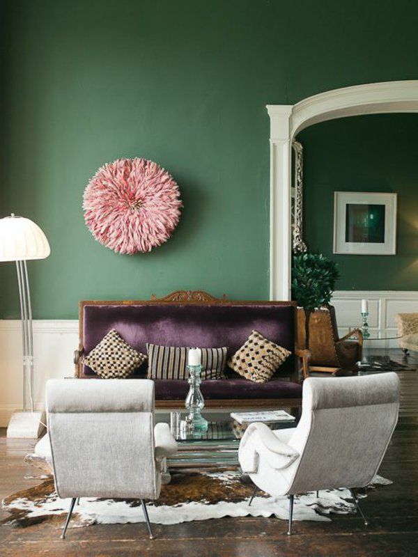 Wandfarbe grün wohnzimmer