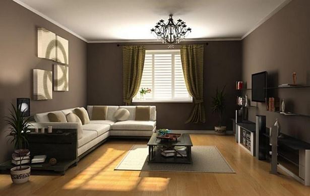Wandfarbe wohnzimmer braunes sofa