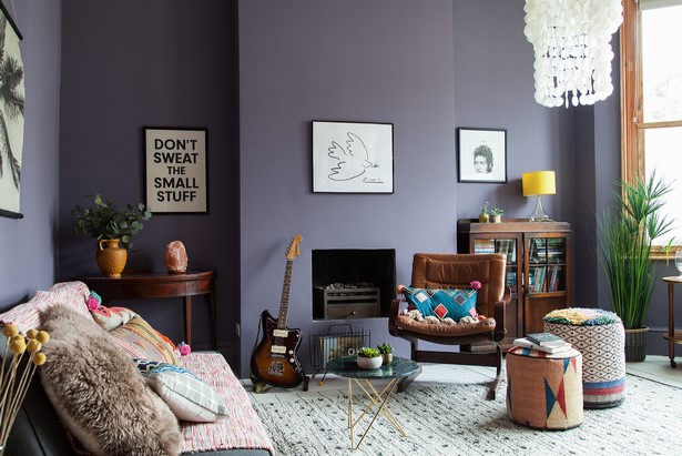 Einrichtungsideen wohnzimmer lila