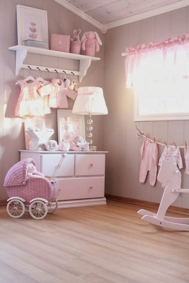 Babyzimmer grau rosa