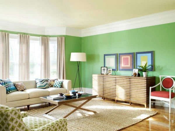 Wohnzimmer grün streichen