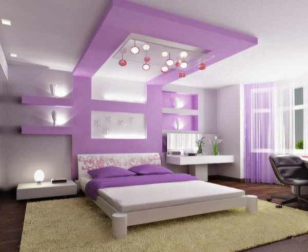 Schlafzimmer gestalten lila