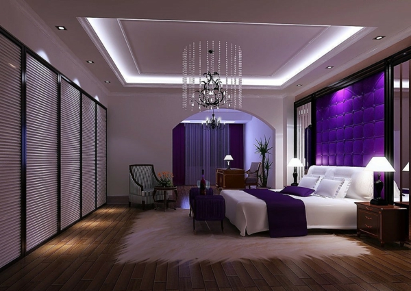 Schlafzimmer in lila gestalten
