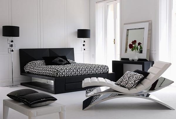 Schlafzimmer in schwarz weiß gestalten