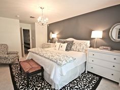 Schlafzimmer schwarz weiß deko