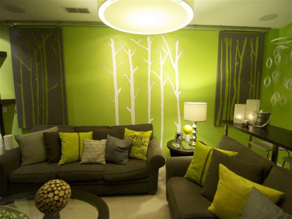 Wohnzimmer gestalten grün