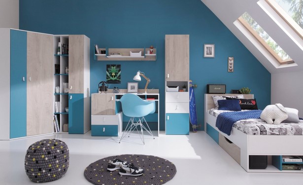 Jugendzimmer blau grau