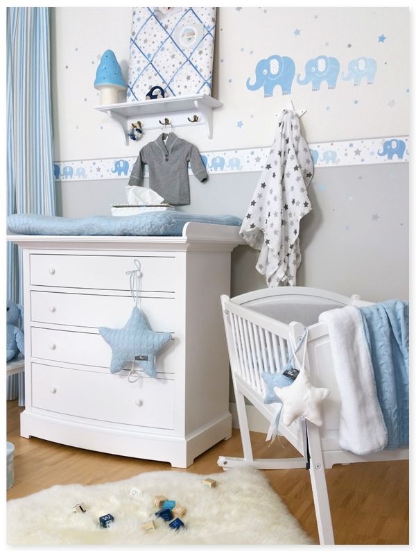 Babyzimmer blau grau