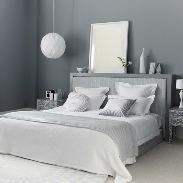 Schlafzimmer gestalten grau weiß