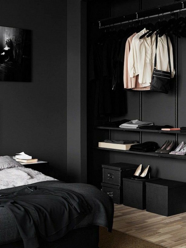 Schwarze möbel schlafzimmer