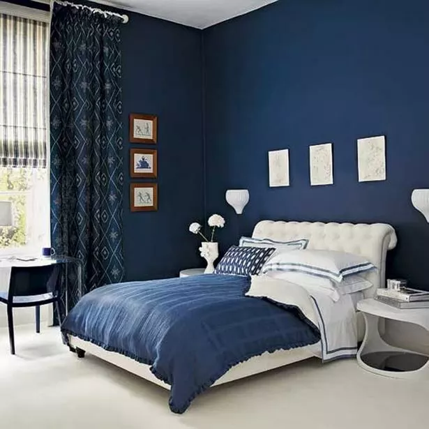 Farbe blau im schlafzimmer