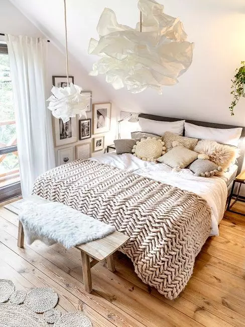 Schlafzimmer braun weiß