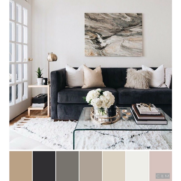 Wohnzimmer schwarz weiß beige