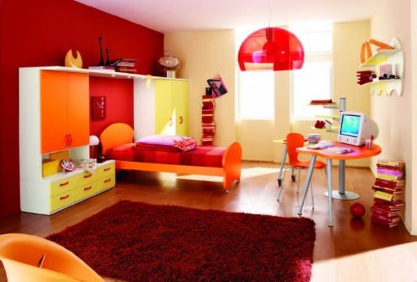 Jugendzimmer rot orange
