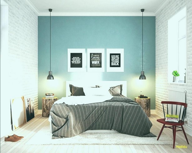 Schlafzimmer blau weiß