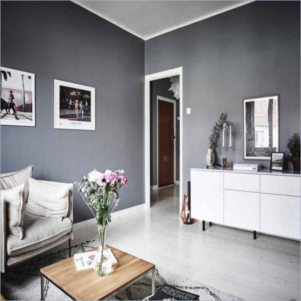 Wohnzimmer in grau weiß