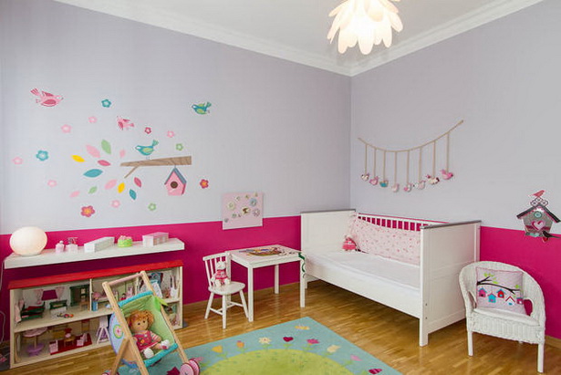 Wandgestaltung kinderzimmer mit farbe