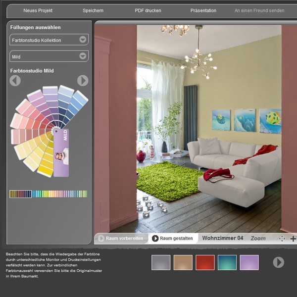 Wandgestaltung wohnzimmer farbe