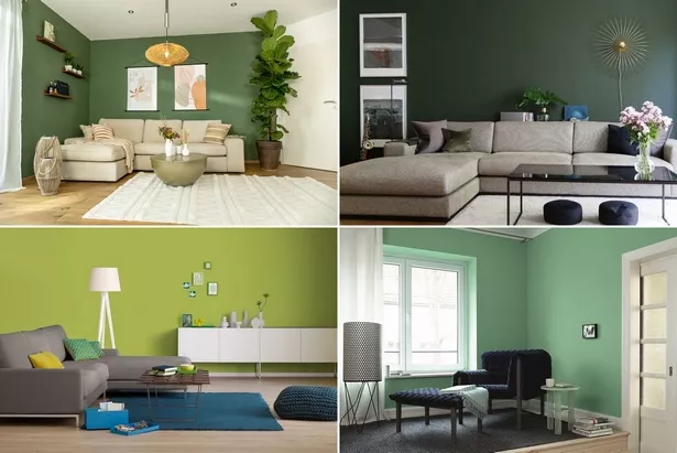 Wohnzimmer streichen ideen grün