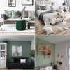 Wohnzimmer grau weiß grün