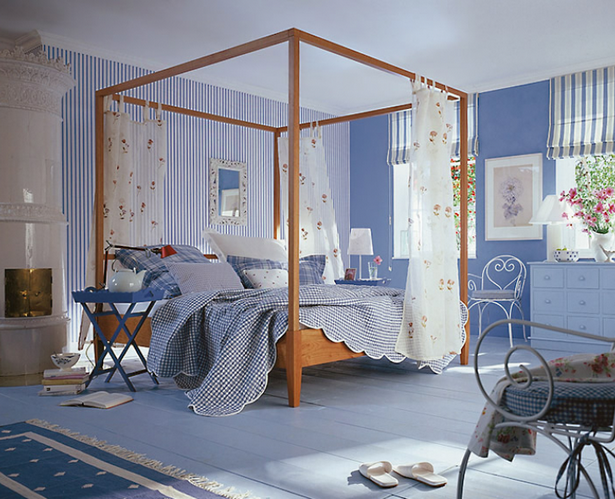 Blaues schlafzimmer