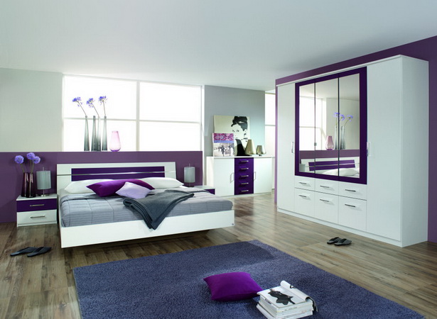 Schlafzimmer lila weiß