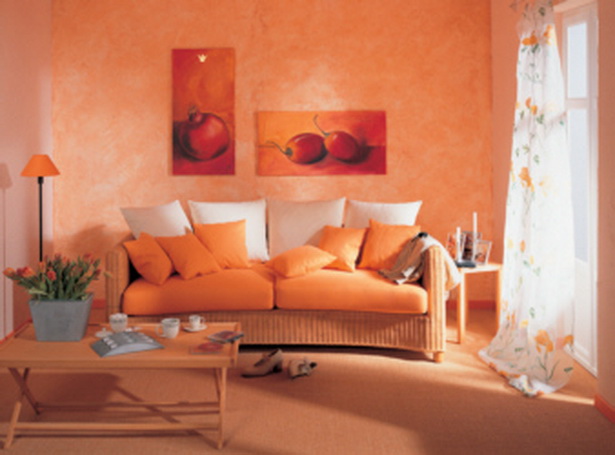 Wohnzimmer gestalten mit farbe