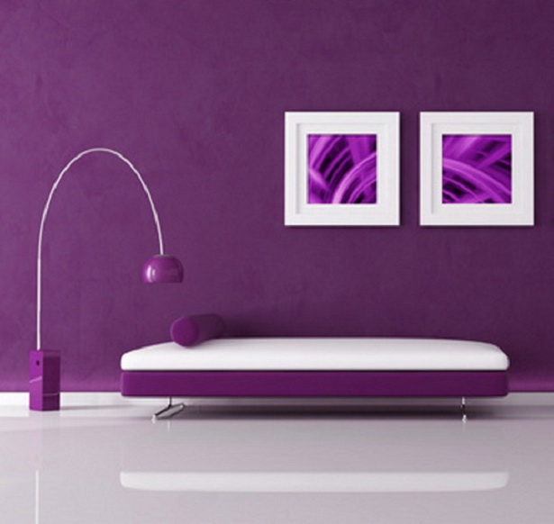 Wohnzimmer in lila