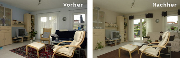 Wohnzimmer vorher nachher