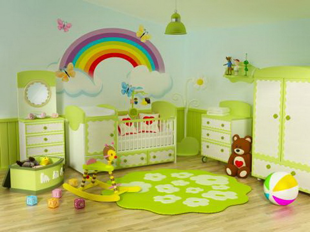 Babyzimmer gestalten grün
