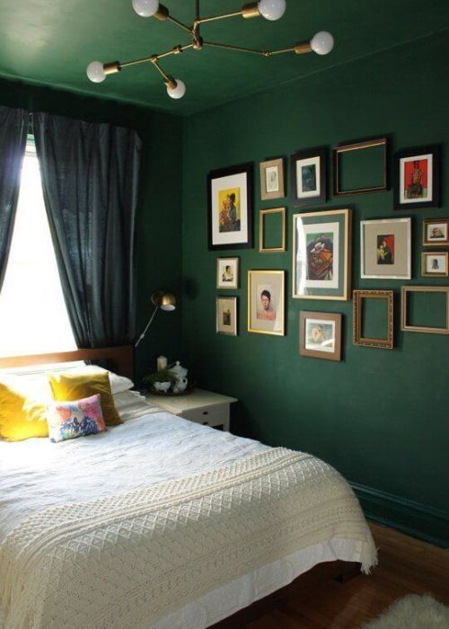 Grüne wände im schlafzimmer